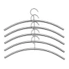 KERKMANN Steel Clothes Hanger, Aluminium Silver, 10 mm Thick, 460 mm Long, Curved, 5 Pieces (6219)
