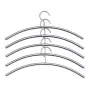 KERKMANN Steel Clothes Hanger, Aluminium Silver, 10 mm Thick, 460 mm Long, Curved, 5 Pieces (6219)