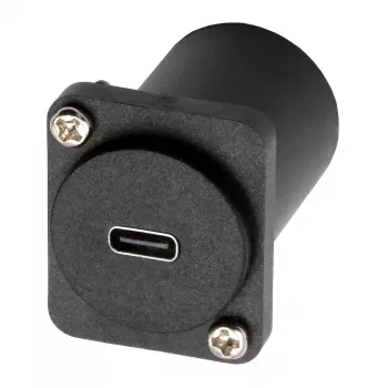 EXSYS D-Type USB-C Socket to Socket Adapter, USB 3.2 Gen 1, Panel Mount, Black (EX-49158)