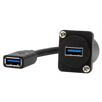 EXSYS EX-49165 D-Type Built-in USB-A Socket to Socket Cable Adapter, USB 3.2 Gen 1, 20 cm