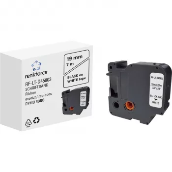 Renkforce RF-LT-D45803 Compatible DYMO D1 Label Tape Cassette, 19 mm, White/Black, 7 m RF-6027838