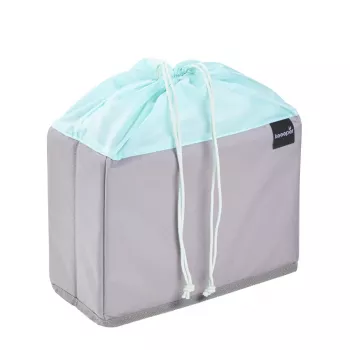keeeper nea Fruit and Vegetable Bag, 9 Litres, Grey/Aquamarine, Drawstring, Foldable, Food-Safe, 1 Piece 1229562400000