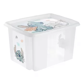 keeeper Storage Box karolina Stitch, 30 litres rotatable/stackable box with lid, PP, Transparent, 1 piece 1223800131900
