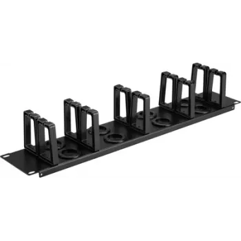 Renkforce RF-7116968 19 inch Rack Cable Management Panel 2U 360° rotatable cable holders Black
