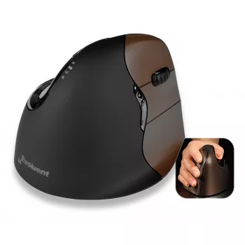 Evoluent VerticalMouse 4 Small Wireless Laser Mouse for the Right Hand, Black/Silver 500793