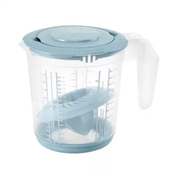 keeeper Matteo Measuring Cup Set, 3-Piece, PP, Nordic Grey/Transparent, Integrated Scales for Liquids, Sugar, Flour 3004568015500
