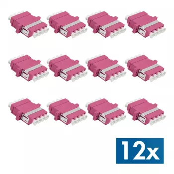 LogiLink LC Duplex Quad Fibre Optic Coupling Set, Violet, 12-piece FA04LC7