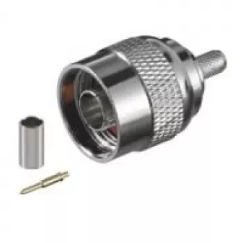 Wentronic Goobay N-Type Crimp Plug for RG58 Cable, 5.2 mm, Gold Pin, 50 Ohm 11361