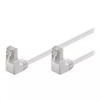 Wentronic Goobay CAT 5e Patch Cable 2x 90° Angled, F/UTP, White, 2 m - CCA Copper-Clad Aluminium, 2x RJ45 90° (8P8C) (96063)