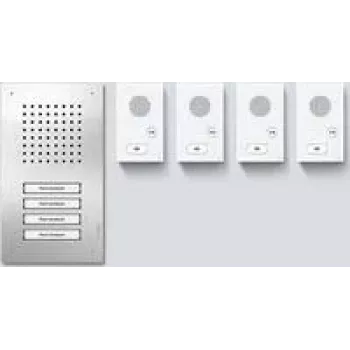 Siedle SET CLAB 850-4 E/W Audio Set Classic Stainless Steel/White (210010048-00)