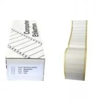 Kores EE8936 Continuous Computer Labels, 89 x 36 mm, 4000 Labels, Fanfold, White, Permanent Adhesive, for Dot Matrix Printers