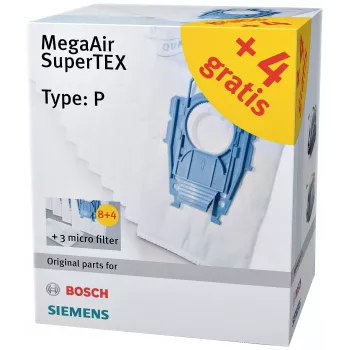 Siemens VZ123FP MegaAir SuperTEX Vacuum Cleaner Bag Set (Type G/G ALL, 4 Bags + 1 Micro Filter)