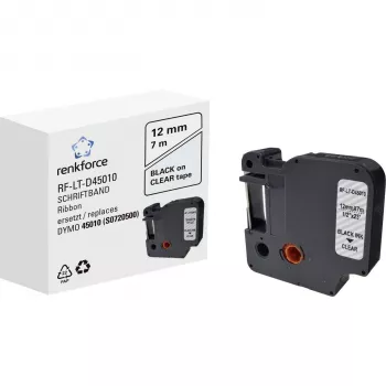RENKFORCE RF-LT-D45010 Compatible DYMO D1 Label Tape 12mm Transparent Black on 7m RF-6027820