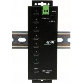 EXSYS EX-1147HMVS USB-C Hub, USB 3.2 Gen 1, Black