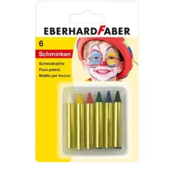 FABER-CASTELL EBERHARD FABER Makeup Pencils, Short, 6 Colours, High Intensity, Dermatologically Tested, 1 Set (579106)