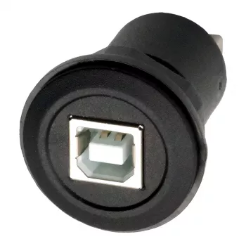 EXSYS EX-49213 Panel-Mount Adapter USB-B Female to USB-A Female, USB 2.0, Metal Frame