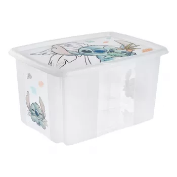 keeeper Storage Box karolina Stitch, 45 Litres Stackable/Nestable Box with Lid, Transparent PP, 1 Piece 1223900131900
