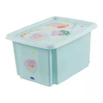 keeeper Storage Box karolina Peppa Pig, 15 Litres Stackable/Nestable Box with Lid, PP, Aquamarine, 1 Piece 1223662433600