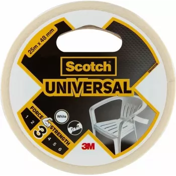 3M Scotch Universal Tape 2000 White 48 mm x 25 m, 6 Rolls – Multi-Purpose PE Film Tape for Bundling, Fastening, Repairing & Sealing 7100205295