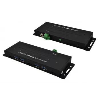 EXSYS EX-1247HMVS 7-Port USB 3.2 Gen 2 Industrial Hub with DIN Rail Mounting