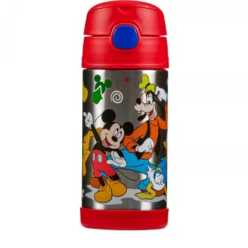 THERMOS FUNTAINER Insulated Bottle with Straw, Disney Mickey, 0.35 L, Stainless Steel, PP Lid 4113.411.035