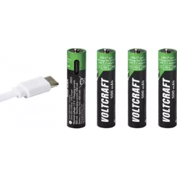 VOLTCRAFT Micro (AAA) Li-Ion Battery 500 mAh 1.5 V 4-Pack (VC-17275565)