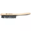 C.K Tools 4-Row Wire Brush Hardened and Tempered Steel with Wooden Handle (T6238 4)