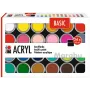 Marabu Acrylic Paint Set BASIC, 24 x 18 ml, High Pigmentation, Very High Lightfastness 1210000000215