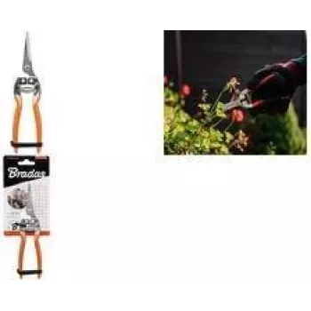 Bradas V-SERIES Bypass Garden Secateurs with Straight Stainless Steel Blade, Orange, 1 Piece (KT-V1020)