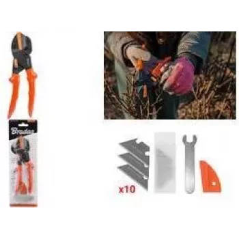 Bradas V-SERIES Multifunction Garden Secateurs with Replaceable Anvil Blade, Orange, 1 Piece (KT-V1)