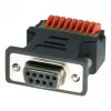 EXSYS EX-49111 9-Pin Female D-Sub to 9-Pin Screw Terminal Block Adapter with Push-Button, Grey