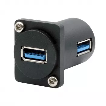 EXSYS EX-49154 D-Type Adapter USB-A Socket to Socket 90°, USB 3.2 Gen 1