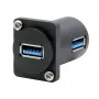 EXSYS EX-49154 D-Type Adapter USB-A Socket to Socket 90°, USB 3.2 Gen 1
