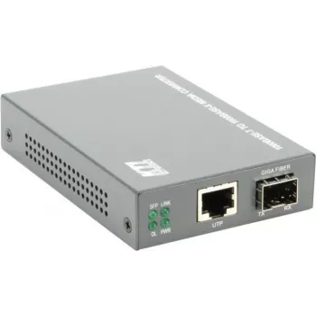 KTI Networks KGC-300 Gigabit Ethernet Media Converter, RJ45 to SFP, Multimode/Single-mode