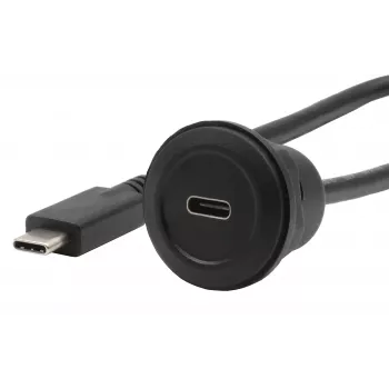 EXSYS EX-49222 USB-C Panel-Mount Adapter Cable, USB 3.2 Gen 2, 10Gbps, 100W PD, 30cm