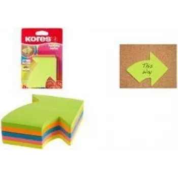 Kores Pfeil Sticky Note Cube, 70 x 70 mm, Blank, Assorted Colours, Repositionable, 400 Sheets N48704