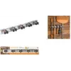 Bradas DIY-HG1212 5-Fold Broom and Tool Holder with Metal Rail and Roller Clamps