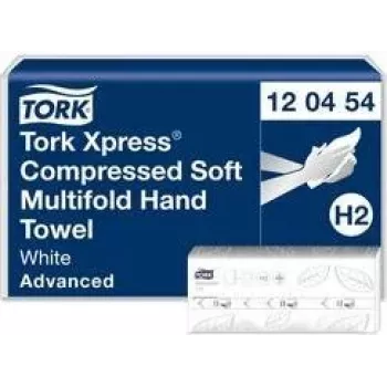 TORK Xpress Multifold Hand Towel Paper, 212 x 320 mm, W-Fold System H2, Advanced, Tissue, Embossed, White - 1 Bundle (600454)