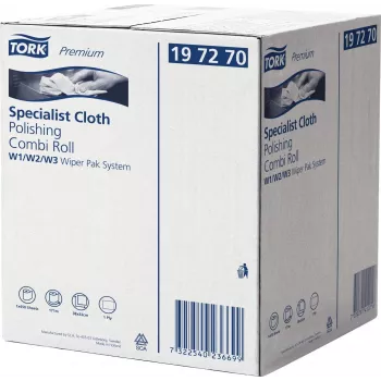 Tork Premium polishing and cleaning roll, 1-Ply, white, 171 m, non-woven, for W1/W2/W3 dispensers, 1 roll (197270)
