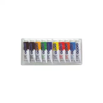 GIOTTO extra fine gouache paint set, 10 x 10 ml aluminium tubes, assorted colours F30190000
