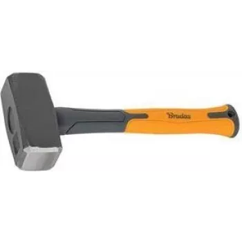 Bradas DIY-HF5100 Club Hammer, 1000 g Head, Anthracite/Orange, 280 mm Fibreglass Handle with Non-Slip TPR Grip, 1 Piece