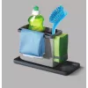 Metaltex Tidytex Sink Organiser, Plastic, Grey, 2 Pull-Out Holders for Sponges and Dishcloths 297530109
