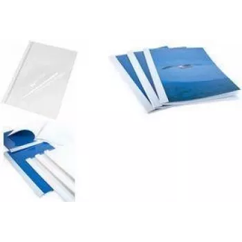 PAVO Thermal Binding Cover, Glossy, DIN A4, 6 mm, White Back, Transparent Front, 1 Piece (8003600)