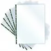 PAVO 8020614 A4 Document Sleeve Crystal Clear with Green Reinforced Edge, Open at Top, Universal Punched, 0.06 mm PP, 1 Piece