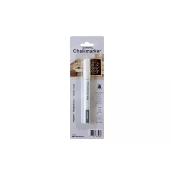 EUROPEL Chalk Marker 3 mm, White, Round or Chisel Tip, Blister Pack (1 Pc.) 356508
