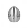 Metaltex Mechanical Egg Timer, Egg-Shaped, Stainless Steel, 60 Minutes, Silver 259221000