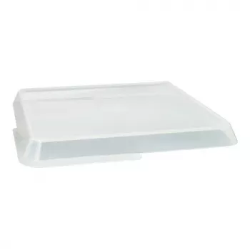 PAPSTAR Circulware Square Container Lid, Transparent, Polypropylene with 30% Mineral Fillers, 1 Piece (97024)