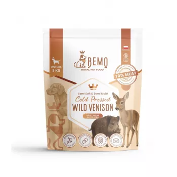 BEMO Cold-Pressed Dry Food with Game Meat for Dogs - 3kg