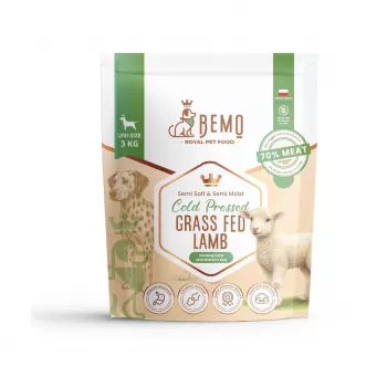 BEMO Cold-Pressed Pasture-Raised Lamb - Dry Food for Dogs - 3kg