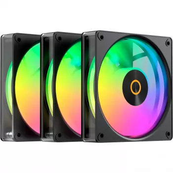 OCYPUS Gamma F12 Elite ARGB 120 mm PWM Fan (3-Pack, Black)